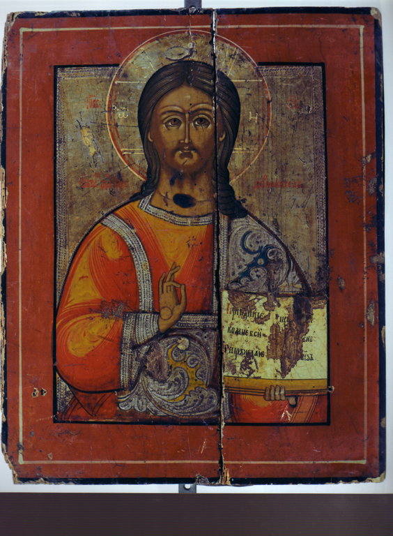 Cristo benedicente (dipinto) - ambito russo (met&agrave; sec. XIX)